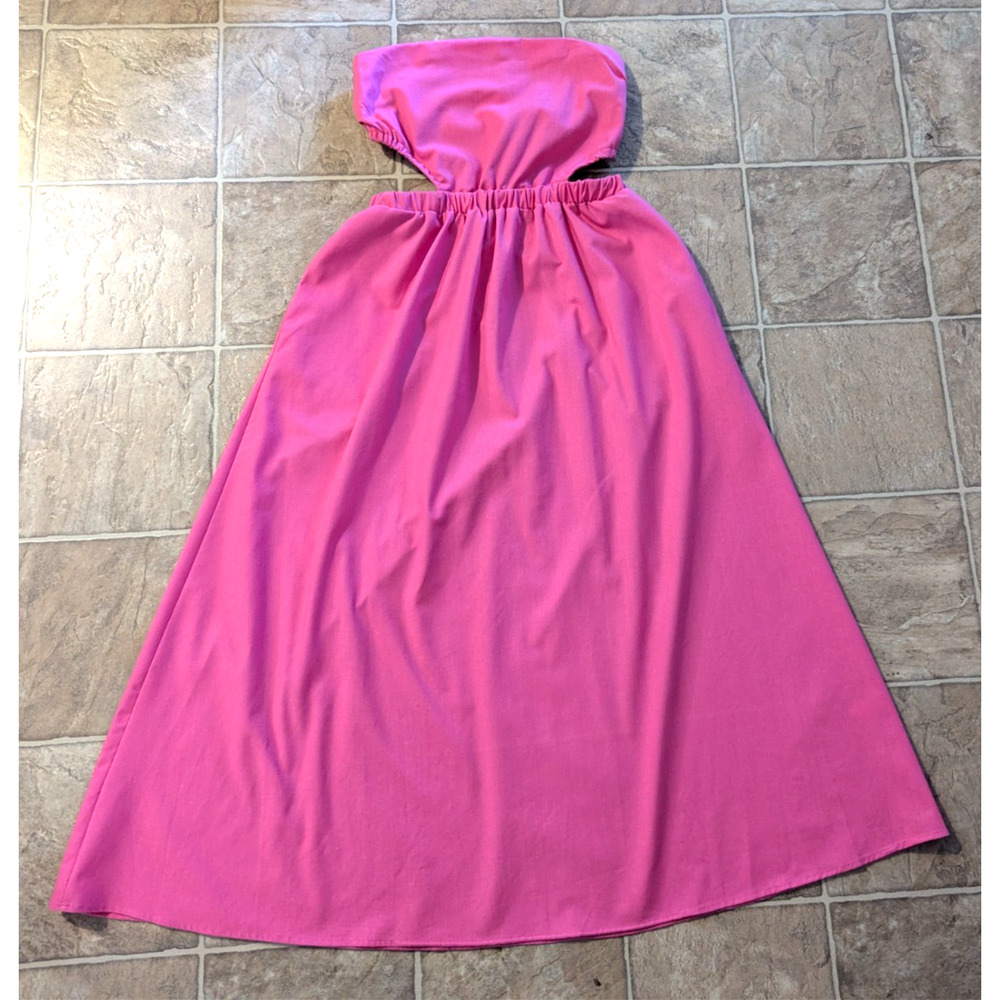 Petal + Pup sz 6 Dress sleeveless strapless pink linen blend party 1686